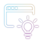 Icon Softwareanwendung mit Glühbirne